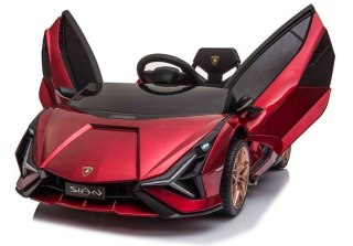 AUTO NA AKUMULATOR DLA DZIECKA LAMBORGHINI SIAN LAKIER PILOT EVA SKÓRA LED MP3