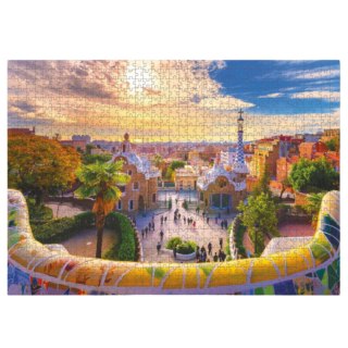 PUZZLE PARK GUELL W BARCELONIE 1000 ELEMENTÓW DO UŁOŻENIA DLA CAŁEJ RODZINY