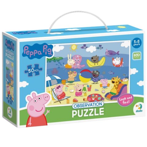 Puzzle obserwacyjne "Świnka Peppa - Wakacje" Układanka 50 Elementów Morze