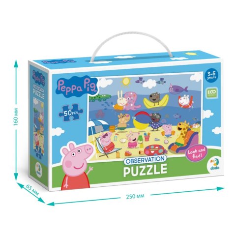 Puzzle obserwacyjne "Świnka Peppa - Wakacje" Układanka 50 Elementów Morze