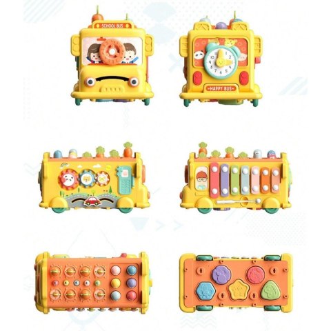 WOOPIE BABY Interaktywny Autobus Montessori Edukacyjny 6w1 Młoteczek Cymbałki +18 m