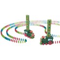 Układanka Zestaw Klocków Domino Tor Kolejowy Elektryczna Lokomotywa Pociąg