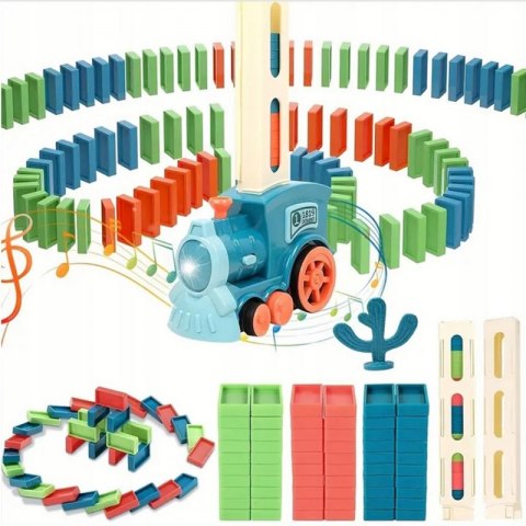 WOOPIE Electric Train Locomotive for Domino Blocks 63 pcs.