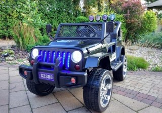 AUTO NA AKUMULATOR DŻIP JEEP S2388 SAMOCHÓD DLA DZIECKA 4X4 PILOT EVA SKÓRA LED RADIO