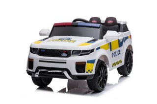 AUTO NA AKUMULATOR DLA DZIECKA POLICJA BBH-021 KOŁA EVA PILOT SKÓRA LED USB