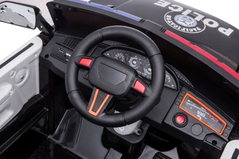 AUTO NA AKUMULATOR DLA DZIECKA POLICJA BBH-021 KOŁA EVA PILOT SKÓRA LED USB