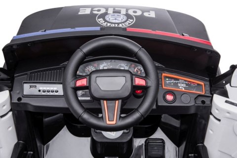 AUTO NA AKUMULATOR DLA DZIECKA POLICJA BBH-021 KOŁA EVA PILOT SKÓRA LED USB