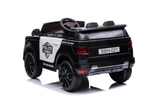 AUTO NA AKUMULATOR DLA DZIECKA POLICJA BBH-021 KOŁA EVA PILOT SKÓRA LED USB