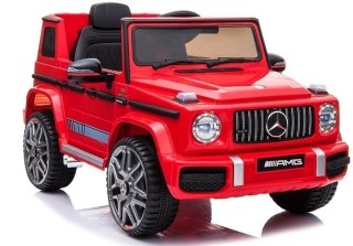 AUTO NA AKUMULATOR DLA DZIECKA MERCEDES G63 AMG LAKIER PILOT KOŁA EVA SKÓRA LED MP3