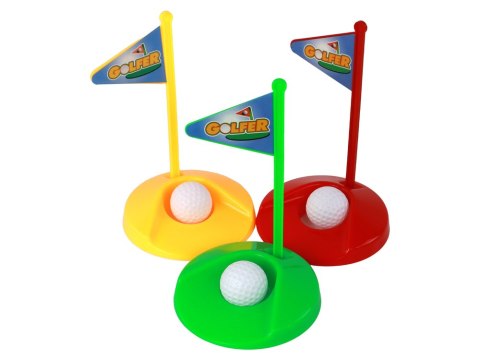 MINI GOLF ZESTAW DO GRY DLA DZIECI 3 KIJKI 3 DOŁKI PIŁECZKI 12 EL.