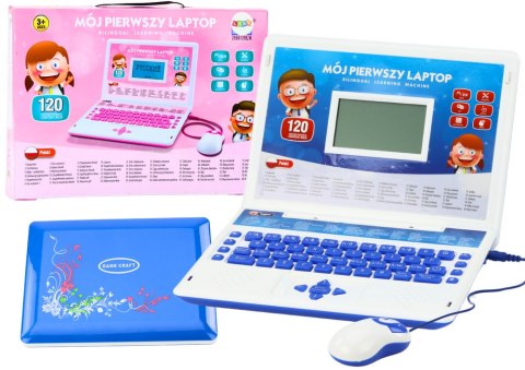 LAPTOP EDUKACYJNY DLA DZIECI INTERAKTYWNY 60 FUNKCJI GRY 2 JĘZYKI MYSZKA