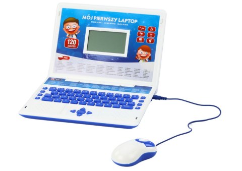 LAPTOP EDUKACYJNY DLA DZIECI INTERAKTYWNY 60 FUNKCJI GRY 2 JĘZYKI MYSZKA