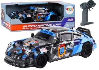 SAMOCHÓD ZDALNIE STEROWANY AUTO RC 1:18 DRIFT GUMOWE KOŁA PILOT 2.4G NIEBIESKI