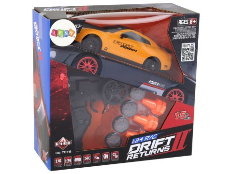 SAMOCHÓD ZDALNIE STEROWANY AUTO RC 1:24 DRIFT 15KM/H WYMIENNE KOŁA PILOT 2.4G SAMOCHÓD ZDALNIE STEROWANY AUTO RC 1:24 DRIFT 15KM/H WYMIENNE KOŁA PILOT 2.4G
