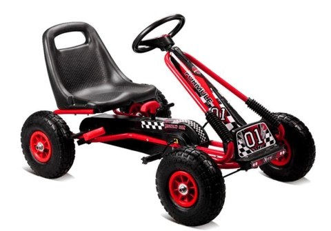 Gokart Czerwony A-15 Pompowane Koła Gokart Czerwony A-15 Pompowane Koła