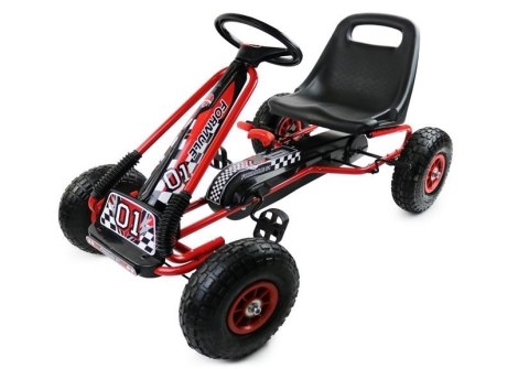 Gokart Czerwony A-15 Pompowane Koła Gokart Czerwony A-15 Pompowane Koła