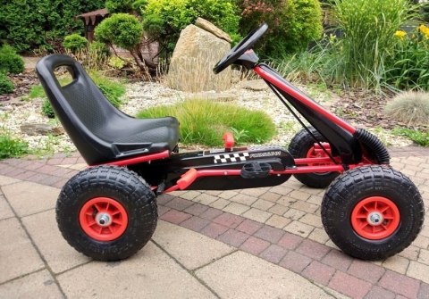 Gokart Czerwony A-15 Pompowane Koła Gokart Czerwony A-15 Pompowane Koła