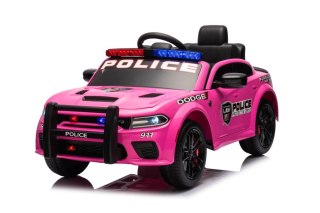 AUTO NA AKUMULATOR DLA DZIECKA DODGE CHARGER POLICJA MEGAFON PILOT KOŁA EVA SKÓRA LED MP3