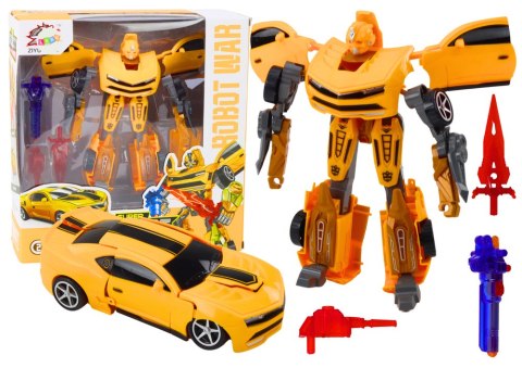 Auto-Robot 2w1 Sportowy Żółty Zestaw Broni 3szt Auto-Robot 2w1 Sportowy Żółty Zestaw Broni 3szt