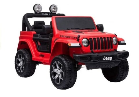 AUTO NA AKUMULATOR DLA DZIECKA JEEP WRANGLER RUBICON EVA LED SKÓRA PILOT 2.4G