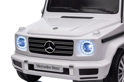 SAMOCHÓD NA AKUMULATOR DLA DZIECKA AUTO MERCEDES G500 4X4 LED PILOT EVA SKÓRA MP3