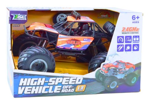 DUŻY SAMOCHÓD ZDALNIE STEROWANY AUTO RC 1:8 ROCK CRAWLER AMORTYZATORY PILOT 2.4G AKU