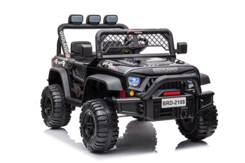 AUTO NA AKUMULATOR DLA 2 DZIECI MOCNY JEEP BRD-2108 4X200W 24V PILOT SKÓRA EVA LED MP3