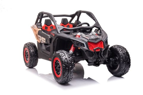 MOCNE BUGGY AUTO NA AKUMULATOR DLA 2 DZIECI CAN-AM RS 4X200W RADIO PILOT LED MP3 EVA SKÓRA