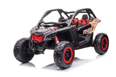 MOCNE BUGGY AUTO NA AKUMULATOR DLA 2 DZIECI CAN-AM RS 4X200W RADIO PILOT LED MP3 EVA SKÓRA