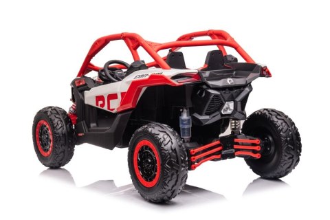 MOCNE BUGGY AUTO NA AKUMULATOR DLA 2 DZIECI CAN-AM RS 4X200W RADIO PILOT LED MP3 EVA SKÓRA