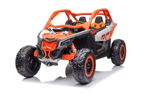 MOCNE BUGGY AUTO NA AKUMULATOR DLA 2 DZIECI CAN-AM RS 4X200W RADIO PILOT LED MP3 EVA SKÓRA