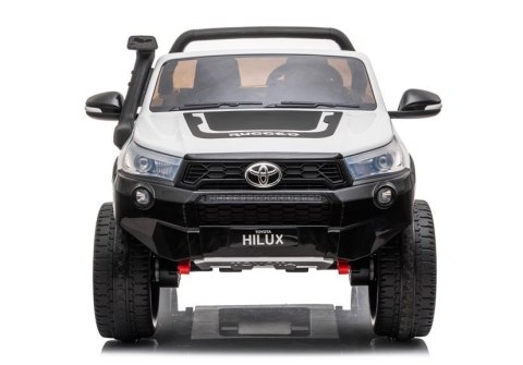 AUTO NA AKUMULATOR DLA 2 DZIECI TOYOTA HILUX 4X4 PILOT EVA SKÓRA LED RADIO MP3