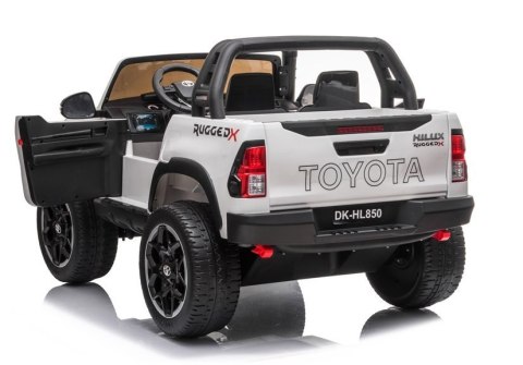 AUTO NA AKUMULATOR DLA 2 DZIECI TOYOTA HILUX 4X4 PILOT EVA SKÓRA LED RADIO MP3