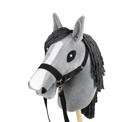 KONIK NA KIJU DO SKAKANIA MASKOTKA HOBBY HORSE SKIPPI SZARY ROZMIAR A4