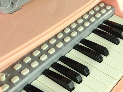 PIANINKO ORGANY KEYBOARD DLA DZIECKA STOŁEK MIKROFON STATYW 25 KLAWISZY 6 INSTRUMENTÓW RÓŻOWE