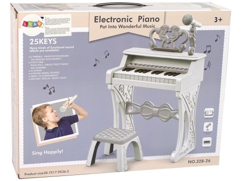 PIANINKO ORGANY KEYBOARD DLA DZIECKA STOŁEK MIKROFON STATYW 25 KLAWISZY 6 INSTRUMENTÓW