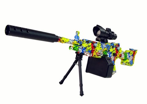 KARABIN PISTOLET NA KULKI WODNE ŻELOWE AMT GRAFFITI 73CM 5000 KULEK 2 AKUMULATORY