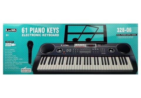 KEYBOARD ORGANY DLA DZIECKA 328-06 MIKROFON WYŚWIETLACZ STEREO NAGRYWANIE