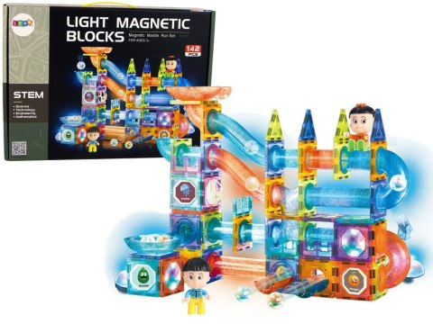 KLOCKI MAGNETYCZNE ŚWIECĄCE ZJEŻDŻALNIA DLA KULEK 142EL ZESTAW KONSTRUKCYJNY KLOCKI MAGNETYCZNE ŚWIECĄCE ZJEŻDŻALNIA DLA KULEK 142EL ZESTAW KONSTRUKCYJNY