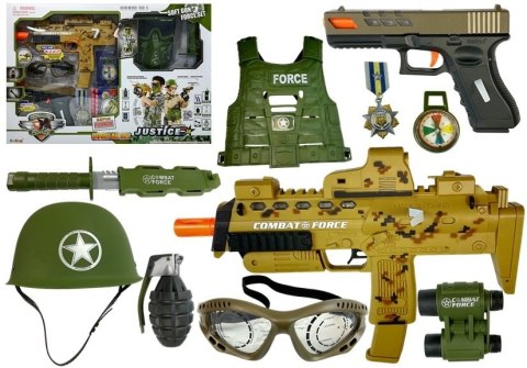 ZESTAW STRÓJ WOJSKOWY PISTOLET KARABIN NA STRZAŁKI MP7 GLOCK 17 AKCESORIA ZESTAW STRÓJ WOJSKOWY PISTOLET KARABIN NA STRZAŁKI MP7 GLOCK 17 AKCESORIA