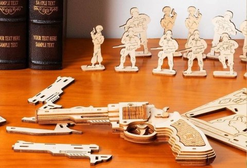 ROBOTIME Drewniane Puzzle 3D - Pistolet M60