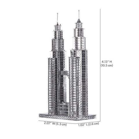 Piececool Puzzle Metalowe Model 3D - Wieże Petronas