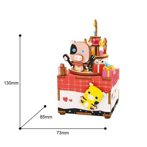 ROBOTIME Drewniane Puzzle Pozytywka - Tort Urodzinowy