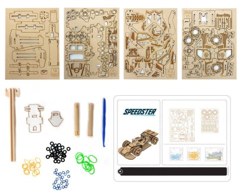 Smartivity Drewniane Mechaniczne Puzzle 3D - Wyścigówka Speedster