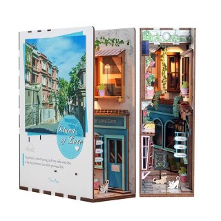 Tonecheer Składany Drewniany Model 3D LED - Book Nook Wyspa Miłości