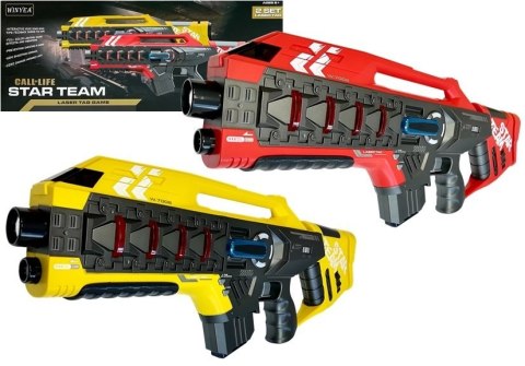 KARABINY PISTOLETY LASEROWE BROŃ DO GRY LASER TAG ZESTAW 2 KOLORY ZASIEG 60M