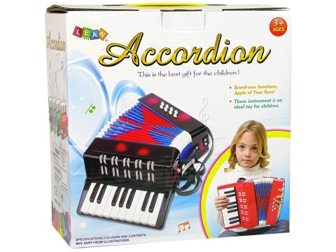 AKORDEON PIANINKO DLA DZIECI INSTRUMENT MUZYCZNY 17 KLAWISZY HARMONIA CZARNY