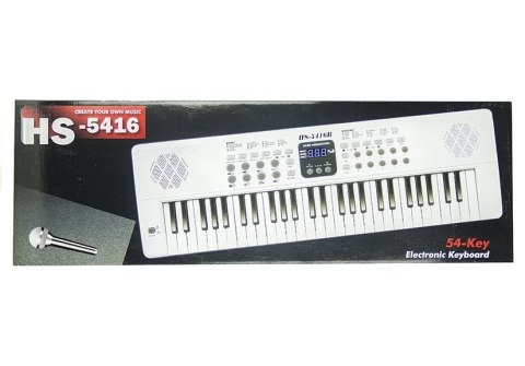 KEYBOARD ORGANY PIANINO HS5416 MIKROFON 2 GŁOŚNIKI WYŚWIETLACZ TRYB NAUKI