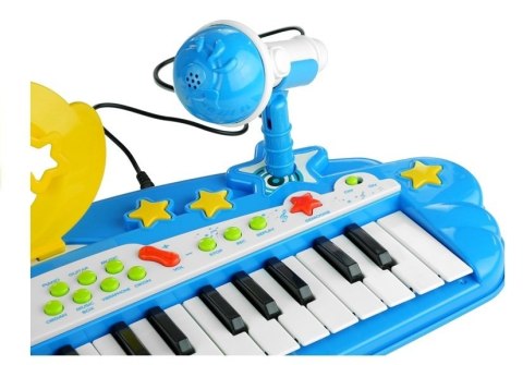 KEYBOARD PIANINKO ORGANY DLA DZIECI 37 KLAWISZY MIKROFON MP3 NAGRYWANIE GŁOŚNIK NIEBIESKI