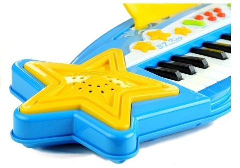 KEYBOARD PIANINKO ORGANY DLA DZIECI 37 KLAWISZY MIKROFON MP3 NAGRYWANIE GŁOŚNIK NIEBIESKI